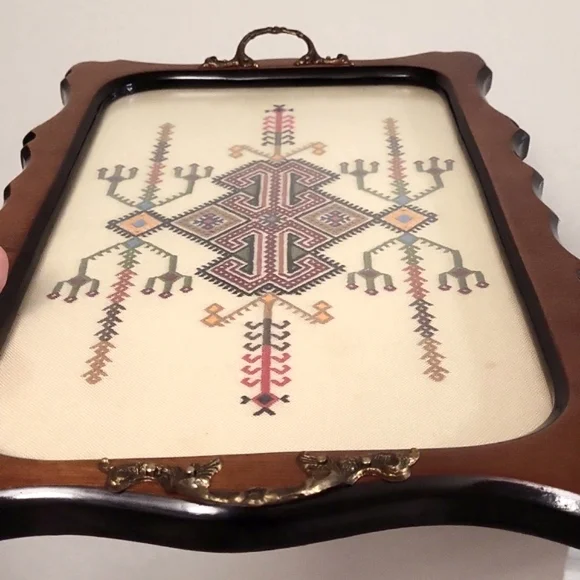 Vintage Handmade1960’s/1970’s Cross Stitch Embroidery Inlay Br… - Picture 2 of 8